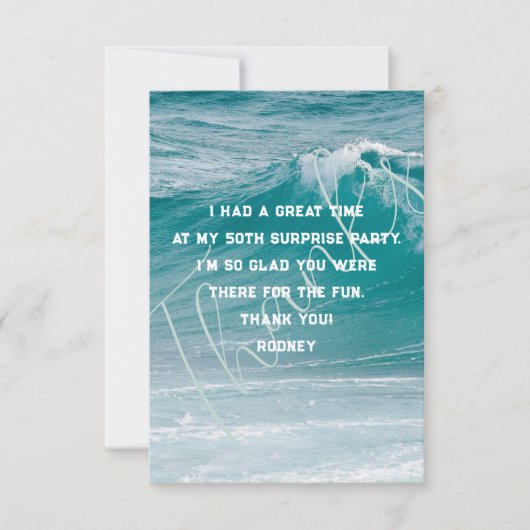 海波彼の誕生日ありがとうメッセージカード 招待状 (正面)