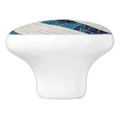 海波抽象芸術シーブルーモザイクフェイクラ セラミックノブ (側面)