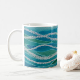 海波抽象芸術マグカップ コーヒーマグカップ