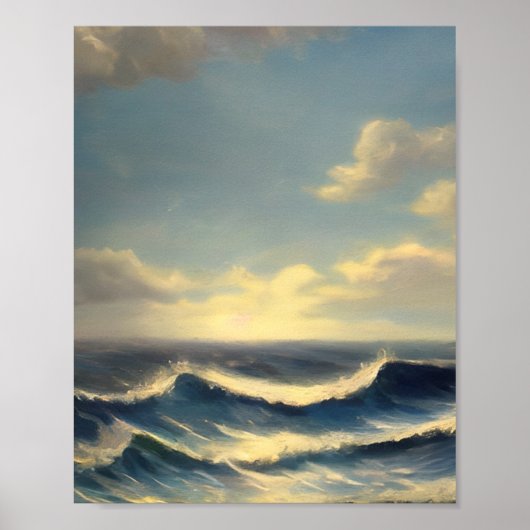海波曇航海の空絵画 ポスター (正面)