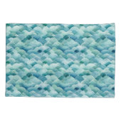 海波枕ケースティール（緑がかった色）アクアライトシー 枕カバー (裏面)