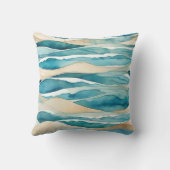 海波水色ブルーベージュ海岸 クッション (裏面)