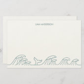 海波沿岸の子供の文房具紙 便箋 (正面/裏面)