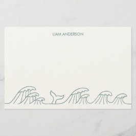 海波沿岸の子供の文房具紙 便箋