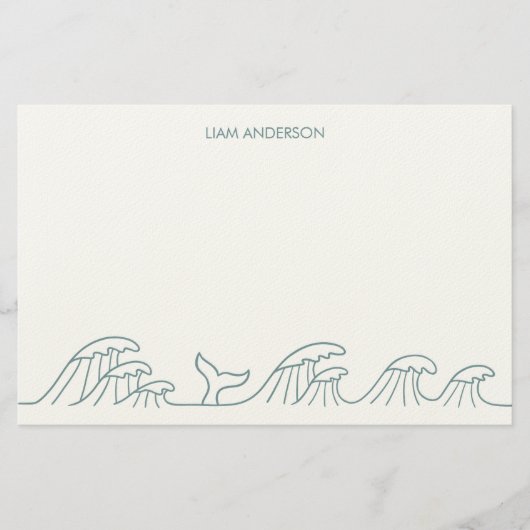 海波沿岸の子供の文房具紙 便箋 (正面)