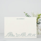 海波沿岸の子供の文房具紙 便箋 (スタンド正面)