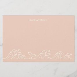 海波沿岸女子の文房具紙 便箋