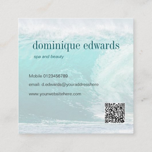 海波沿岸QRスパ スクエア名刺 (裏面)