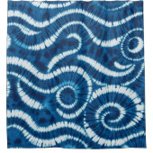 海波絞り染めデザイン シャワーカーテン (正面)