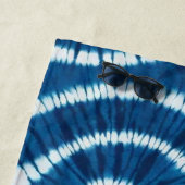 海波絞り染めデザイン ビーチタオル (インサイチュ)
