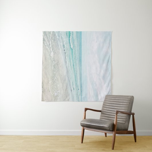 海波絵画の水色ライトブルー タペストリー (インサイチュ(横))