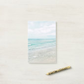 海波絵画の水色ライトブルー ポストイット (デスク上)