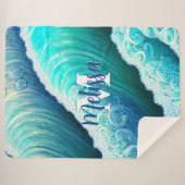 海波自然モノグラム シェルパブランケット (正面(横))