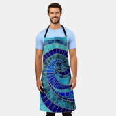 海波螺旋モザイクアート エプロン (着用した状態)