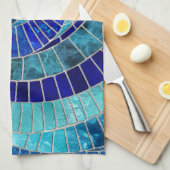 海波螺旋モザイクアート キッチンタオル (四つ折り)