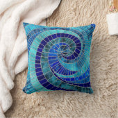 海波螺旋モザイクアート クッション (ブランケット)