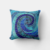 海波螺旋モザイクアート クッション (正面)