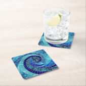海波螺旋モザイクアート スクエアペーパーコースター (インサイチュ)