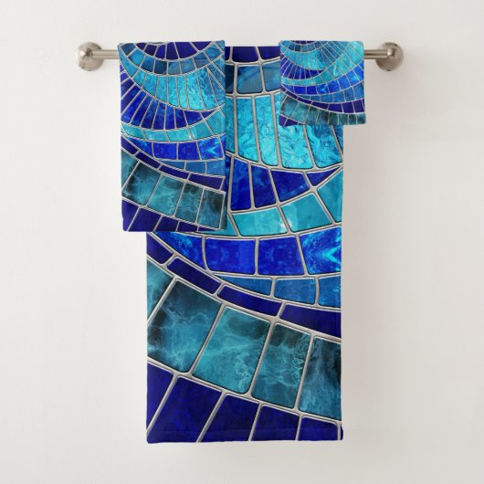 海波螺旋モザイクアート バスタオルセット (インサイチュ)
