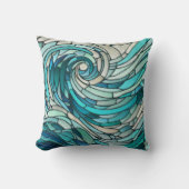 海波螺旋モザイク クッション (正面)