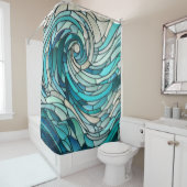 海波螺旋モザイク シャワーカーテン (インサイチュ)