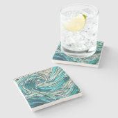 海波螺旋モザイク ストーンコースター (横)