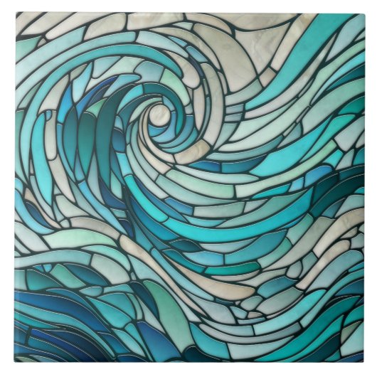 海波螺旋モザイク タイル (正面)