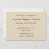 海波追悼式の告別 招待状 (裏面)