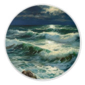 海波風光明媚な自然ナイトシー セラミックノブ (正面)