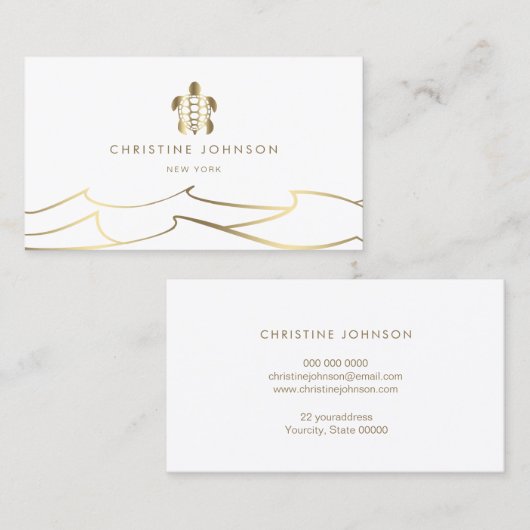 海波黄金ウミガメ名刺 名刺 (正面/裏面)