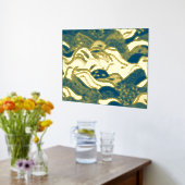 海波黄金箔の背景（ダークブルー） 箔ポスター (レイダウン (キッチン))