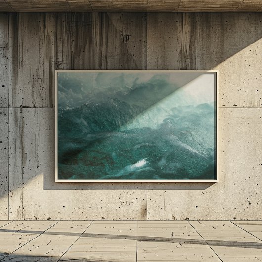 海波黒と薄い青の繊細な泡 キャンバスプリント