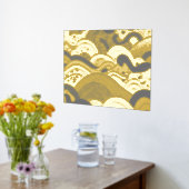 海波黒灰色の背景を持つ金箔 箔ポスター (レイダウン (キッチン))