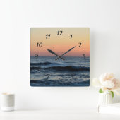 海波 スクエア壁時計 (ホーム)