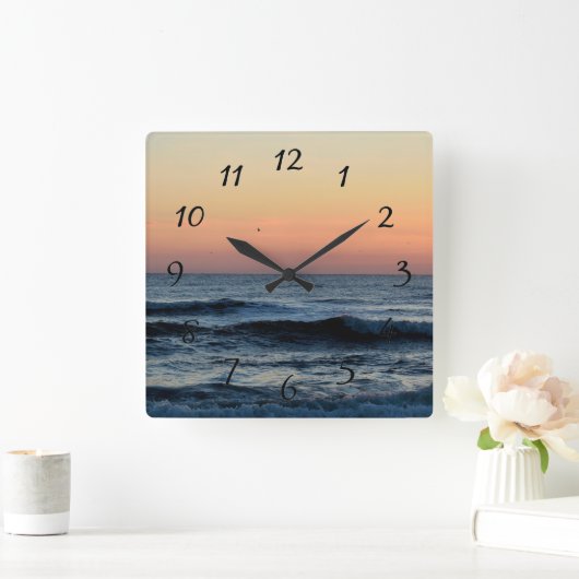 海波 スクエア壁時計 (ホーム)