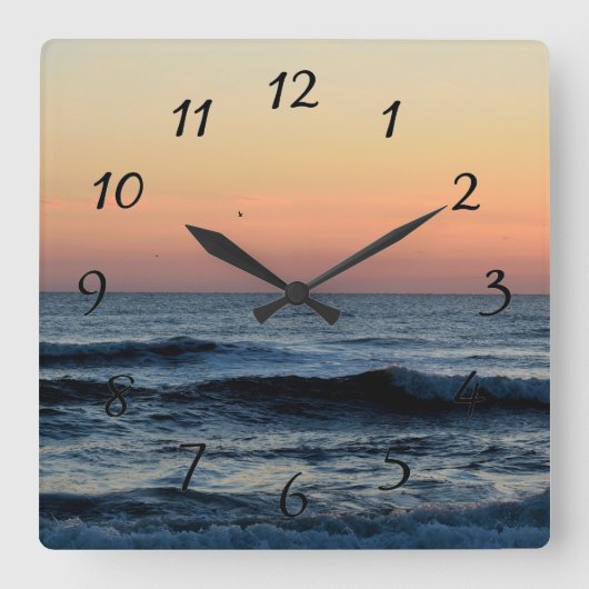 海波 スクエア壁時計 (正面)