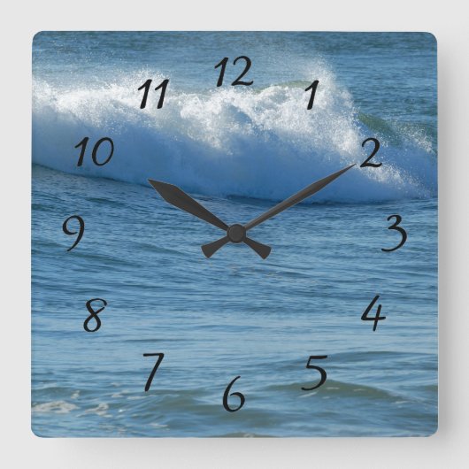 海波 スクエア壁時計 (正面)