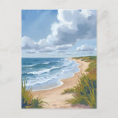 海波 | ビーチ沿岸絵を描 ポストカード (正面)