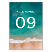 海波、ビーチ結婚式 テーブルナンバー (裏面)