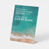 海波、ビーチ結婚式 台座サイン (正面)