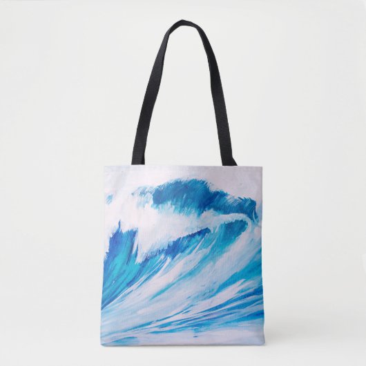 海波:ブルーマリン水カラー美しい。 トートバッグ (正面)
