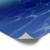 海波、帆船、日没の反射 ポスター (角)