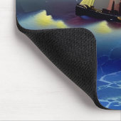 海波、帆船、日没の反射 マウスパッド (コーナー)