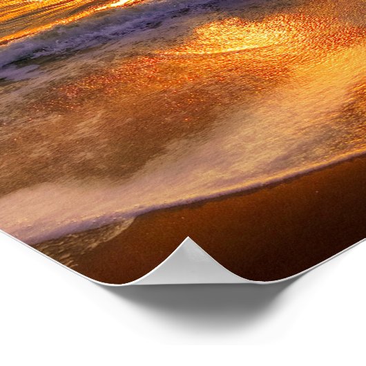 海波（日没時） ポスター (角)