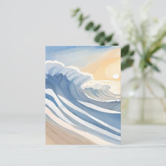 海波 | 水色(青) ポストカード (スタンド正面)