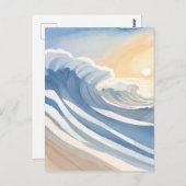海波 | 水色（青） ポストカード (正面/裏面)