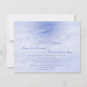 海波：淡い色の青夕べのみ小結婚値 招待状 (正面)