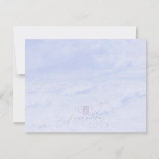 海波:淡い色の青夕べのみ小結婚値 招待状 (裏面)