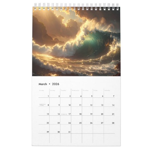 海波 – 2026 - カレンダー (3月 2026)