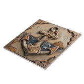 海洋いかり、石の効果、沿岸をテーマ タイル (側面)